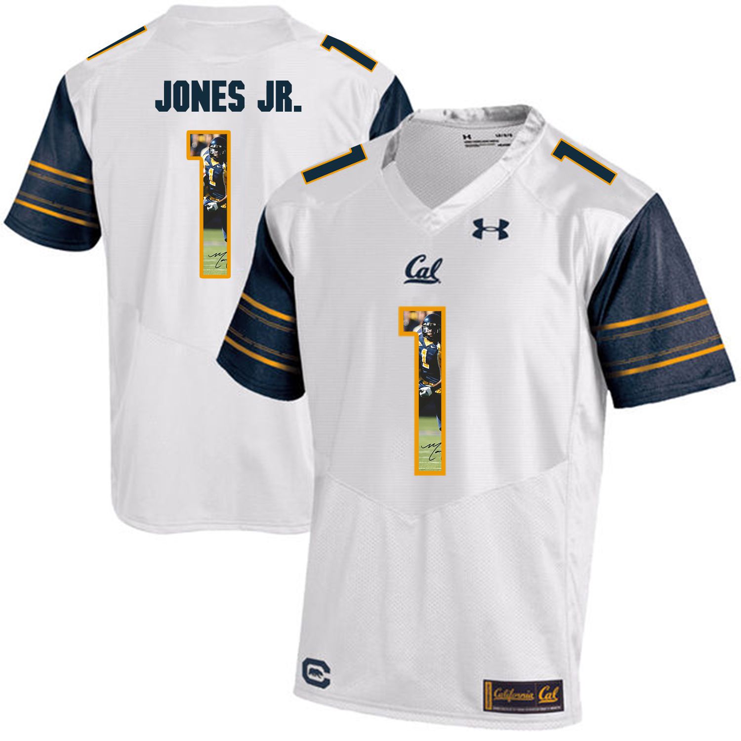 Men California Golden Bears #1 Marvin Jones Jr. White Customized NCAA Jerseys1->san francisco giants->MLB Jersey